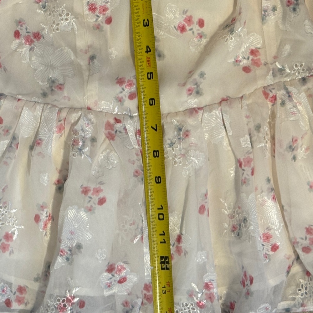 Altar'd State Cream Smocked Top with Subtle Pastel Floral - Picture 7 of 8